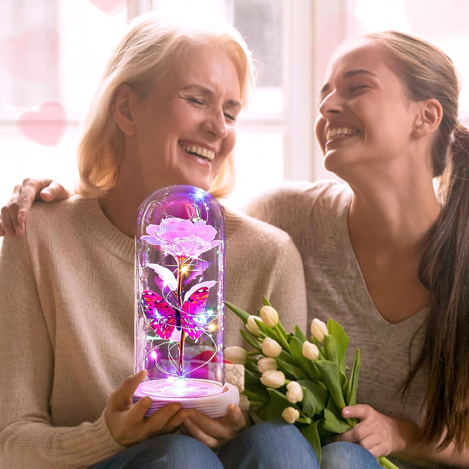 Rosas de cristal de galaxia regalos de cumpleanos para mujeres para mama abuela