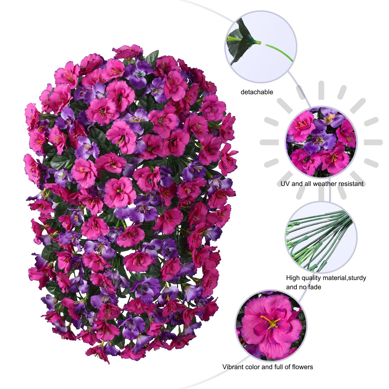 Hibiscus Artificial Fake Hanging Flowers Plants for Outdoor Spring Decoration…