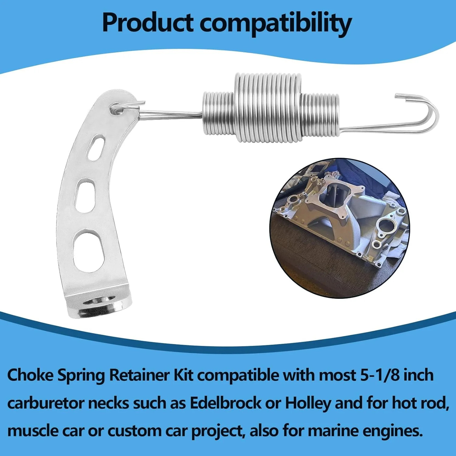 Carburetor Return Spring and Bracket Kit,Compatible with Most 5-1/8 Carburetor N