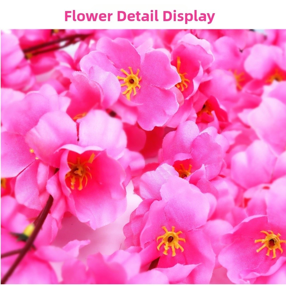 Peach Blossom Branch Artificial 56cm Light Pink Deep Pink Yellow Red Silk