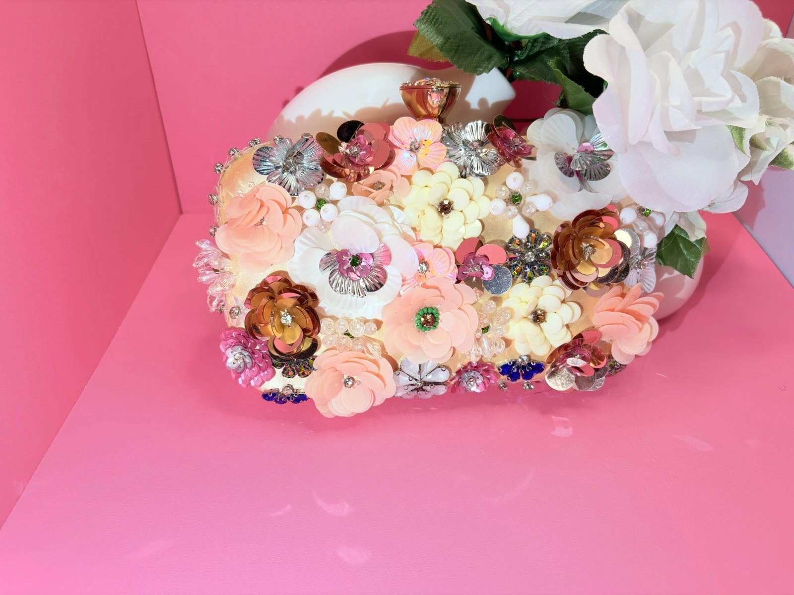 Artificial Rose Floral Arrangement & Centerpiece, Multicolor Mixed Materials