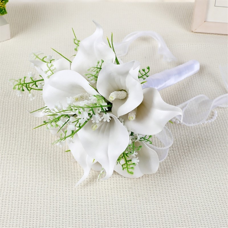 Gorgeous Silk Flower Handheld Bouquet Artificial Callalily Wedding Decoration