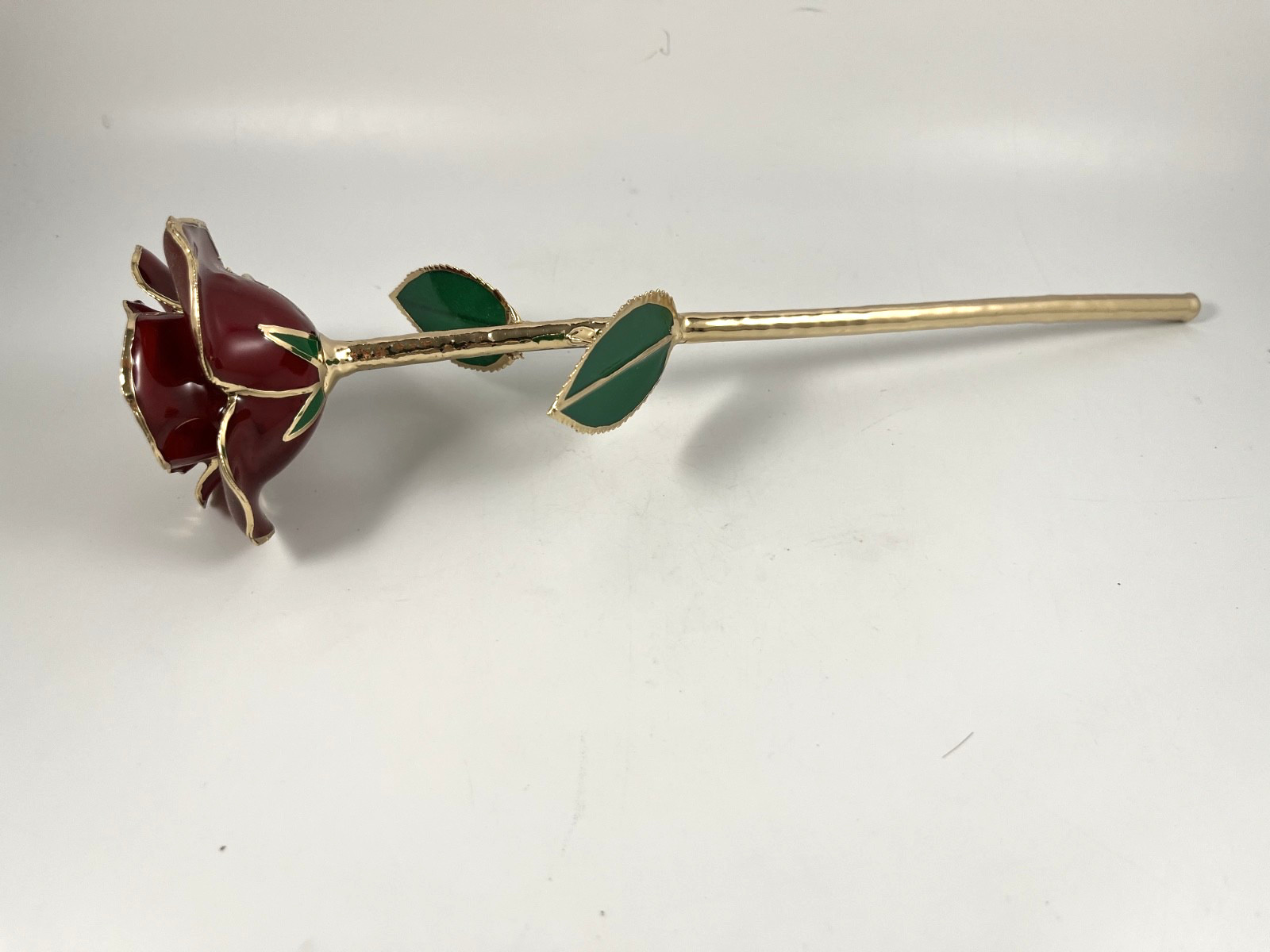 NIB DEFAITH 24K GOLD DIPPED RED WINE ROSE ANNIVERSARY GIFT w/BOX