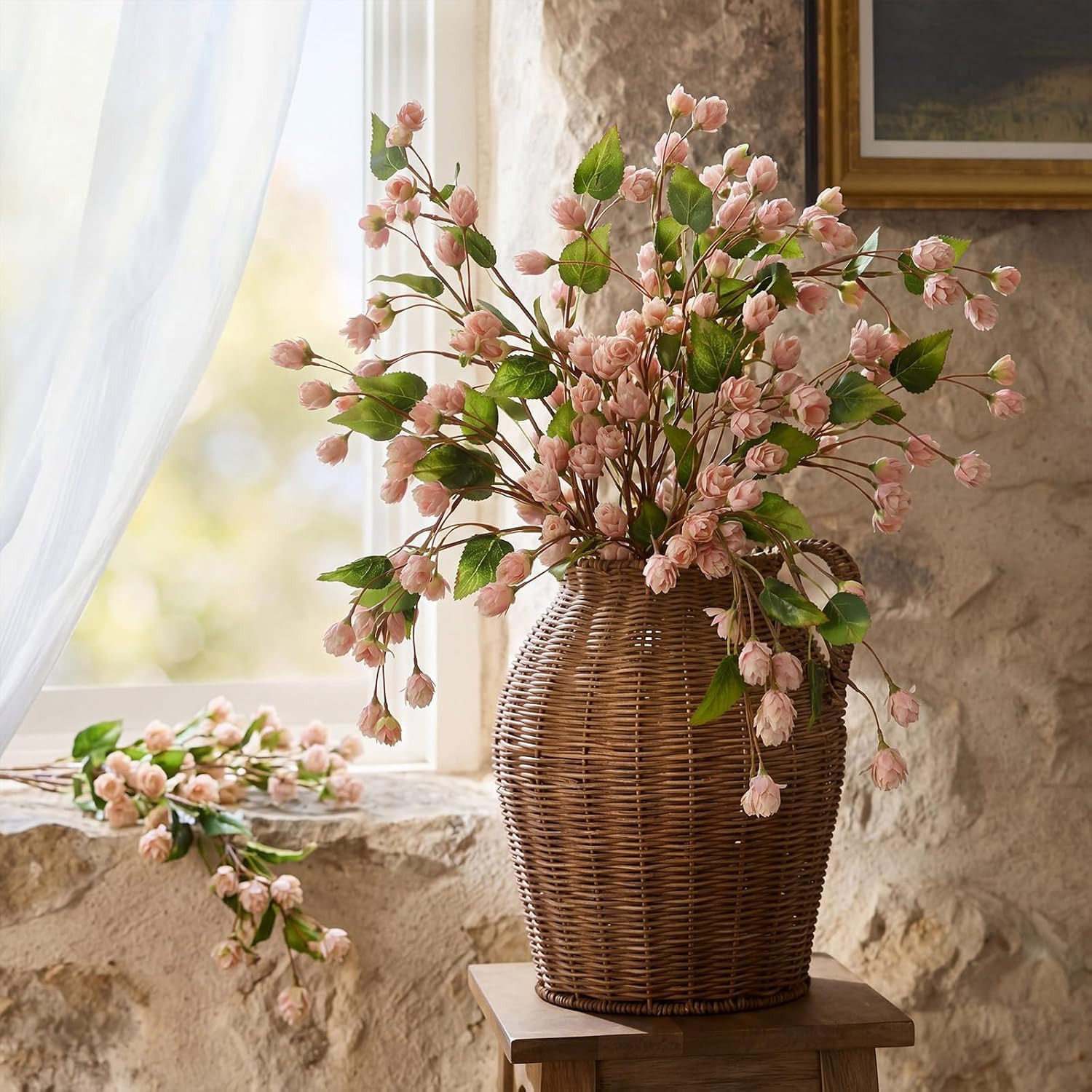 Pink 31.5″ Artificial Flower Stems – 5 Pcs Faux Hops for Home Decor & Centerpiec
