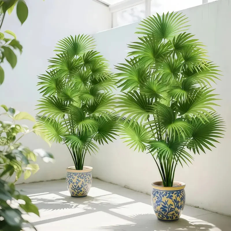 24 Leaves 31.5Inch Artificial Plant Large Fake Fan-Leaf Tree Without Pot