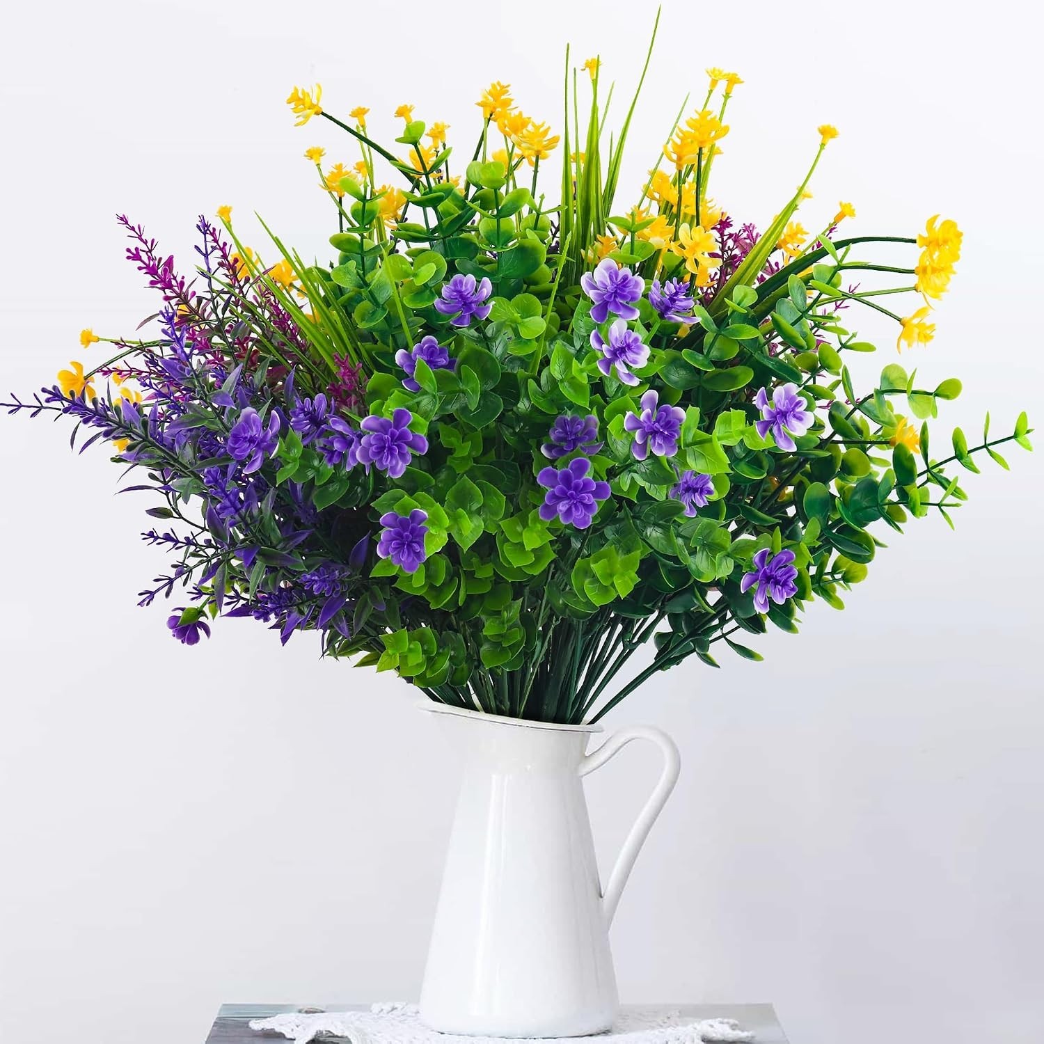 12 Bundles of UV Resistant Artificial Flowers – Lifelike Decor for Home & Garden