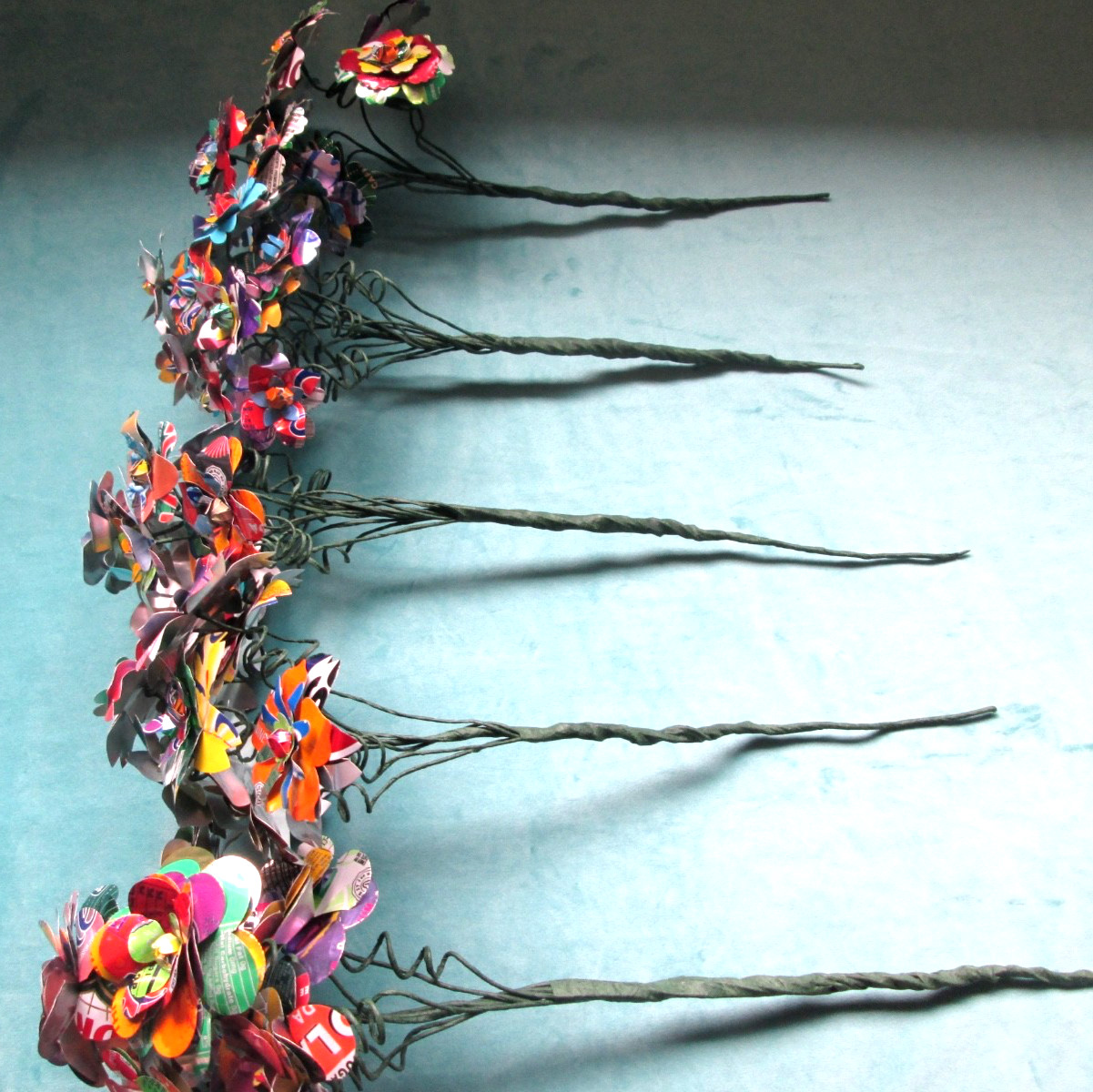 Flower Boquet Upcycled Floral Stems (x5 multicolor) Weddings Gifts Decor