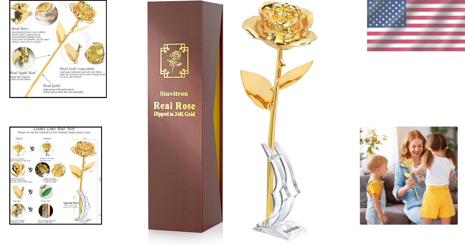 Elegant 24K Gold Dipped Rose – Romantic Gift for Women, Perfect for Any Occasion