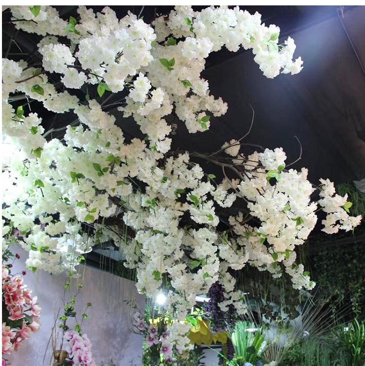 80cm Artificial Cherry Blossom Branch Red Silk Flower Wedding Home Decor Arch