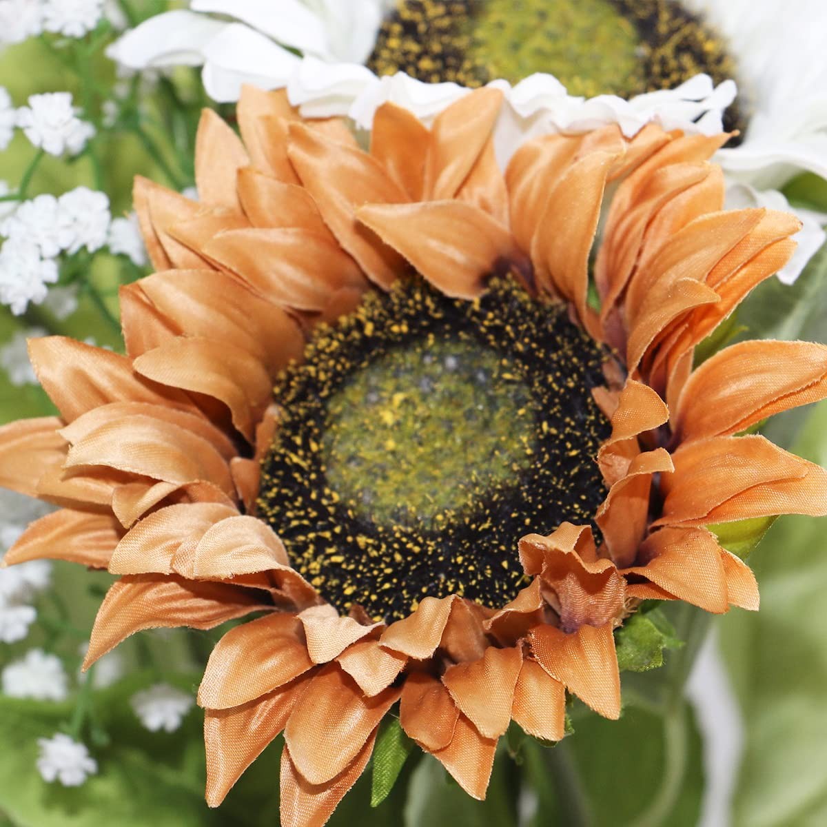 Long Stem Artificial Sunflower for Tall Vase, Silk Fake Fall Sunflowers for H…