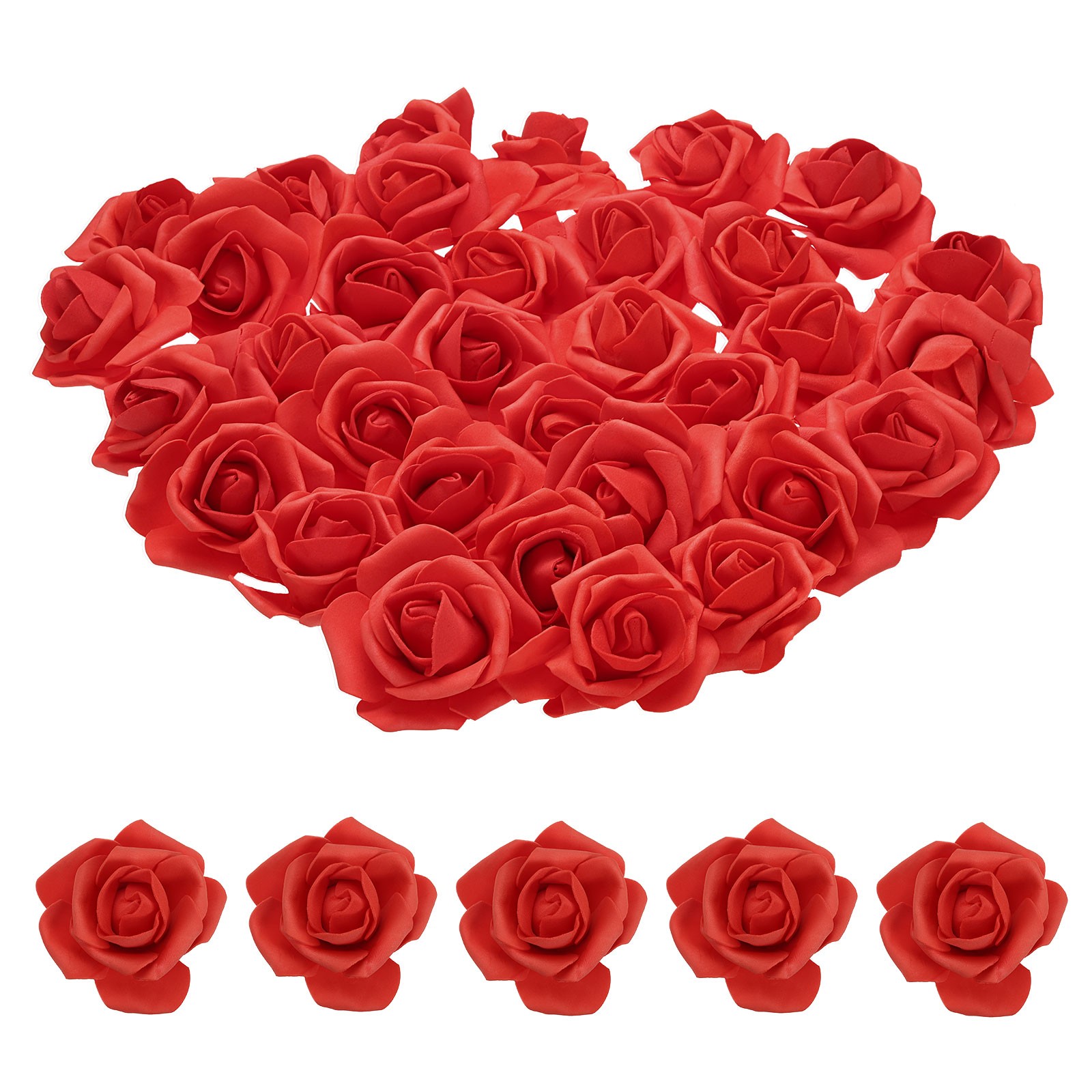 100pcs Foam Rose Heads 67 Cm for DIY Crafts Accessories Red