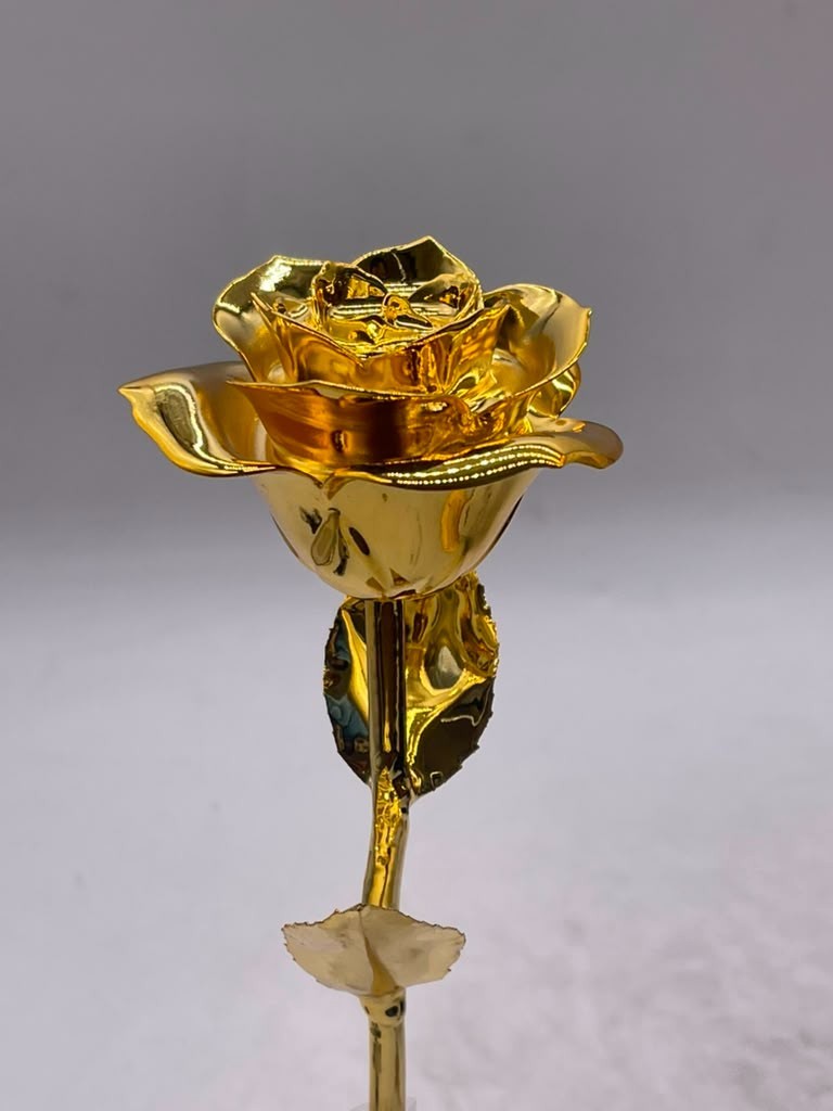 Anthonic Gold Dipped Rose Real 24K Gold Rose Gift w/ Stand & Box Open Box