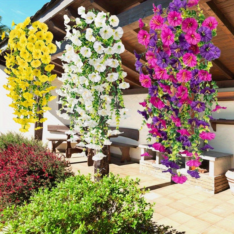 4pcs Artificial Hanging Petunia Garland Fake Trailing Flower Wedding Party Decor