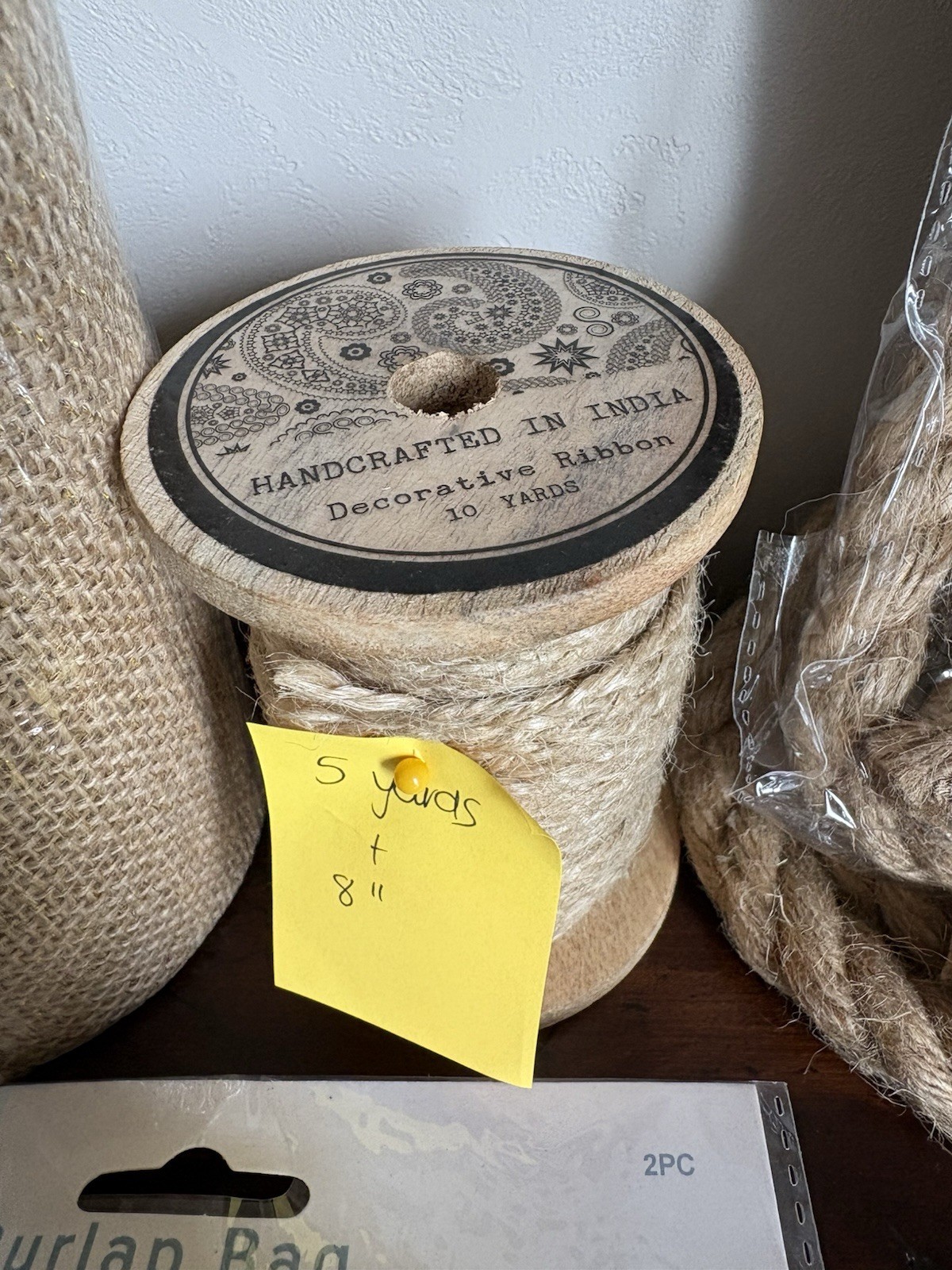 Jute Burlap Bundle Table Runners, Wired Jute Cord, Ribbon, Rope, Gift Bags