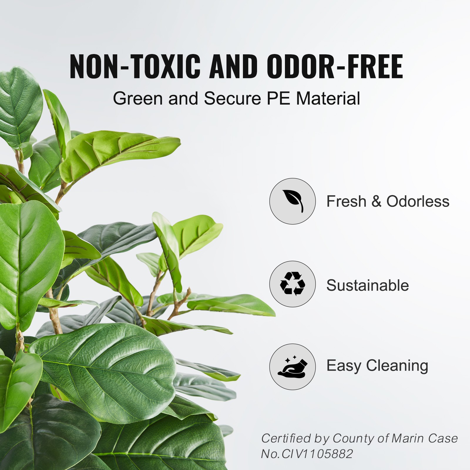 VEVOR 5 FT Artificial Fiddle Leaf Fig Tree Indoor Outdoor Office Corner Decor