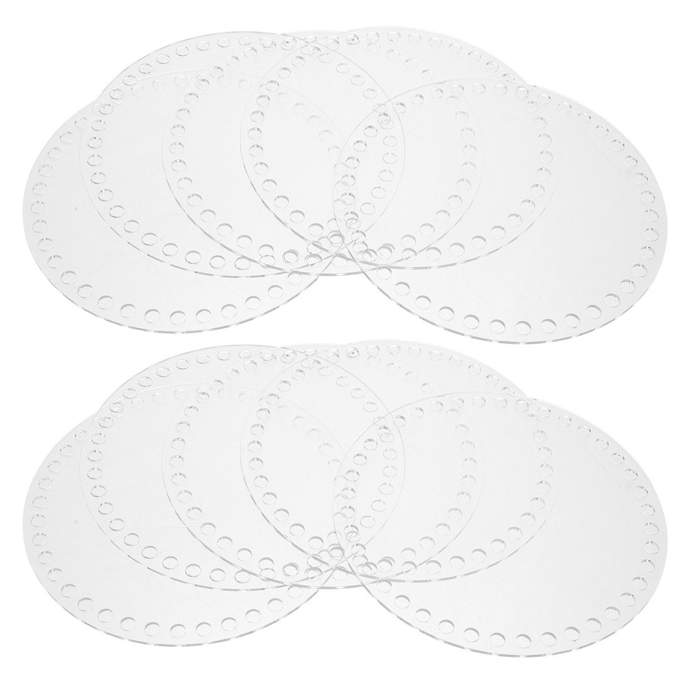 10Pcs Reusable Acrylic Crochet Base Board for Handicraft Bag Bottoms Transparent