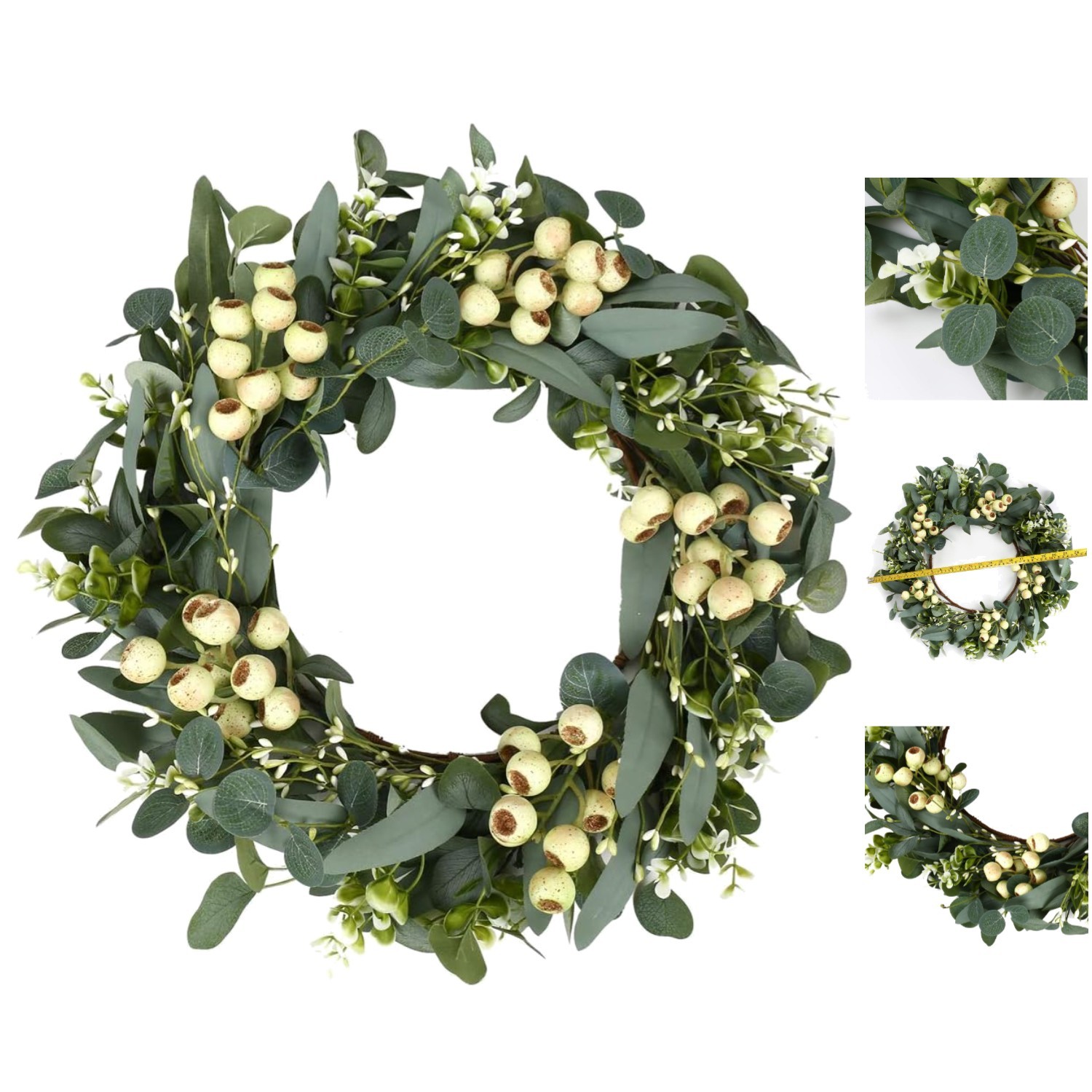 Elegant Eucalyptus Wreath with Big Berries – Versatile Decoration for Any Season