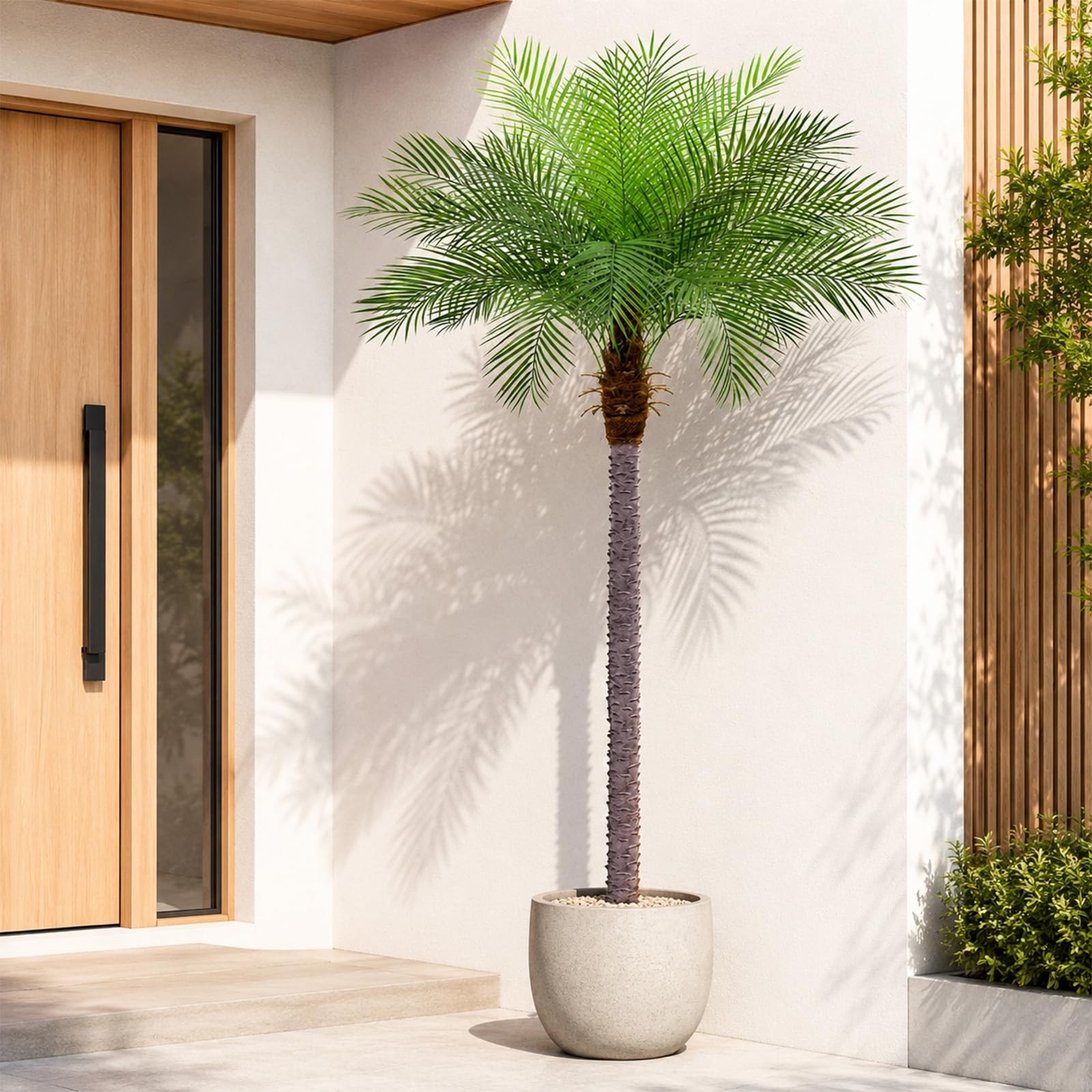8ft Artificial Phoenix Palm Tree, Faux Coconut Silk Tropical Fake Palm Plant …