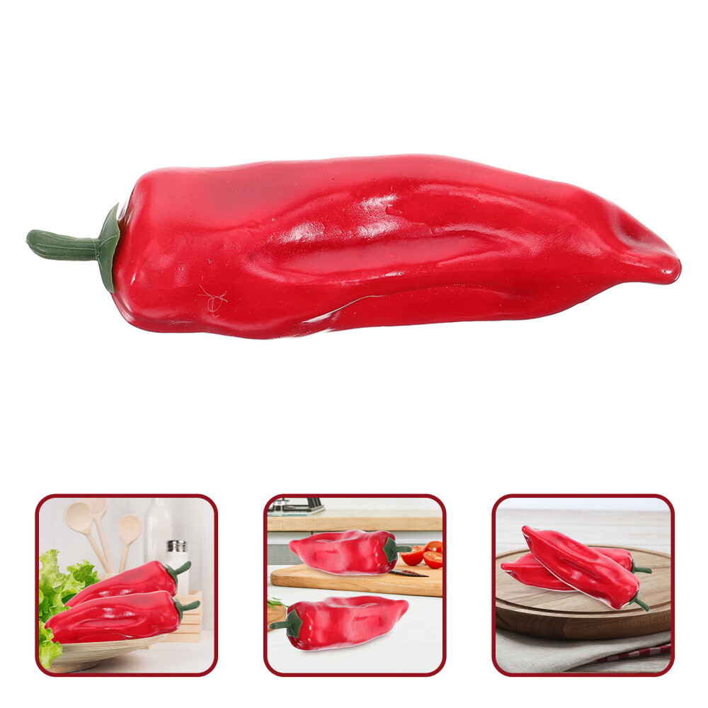 3PCS Red Lifelike Artificial Peppers Simulation Chili