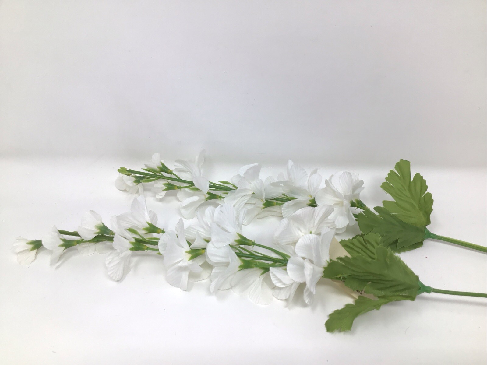 Delphinium Floral Pick 2 Picks 22” Long White NOS Vase Basket Filler Vintage