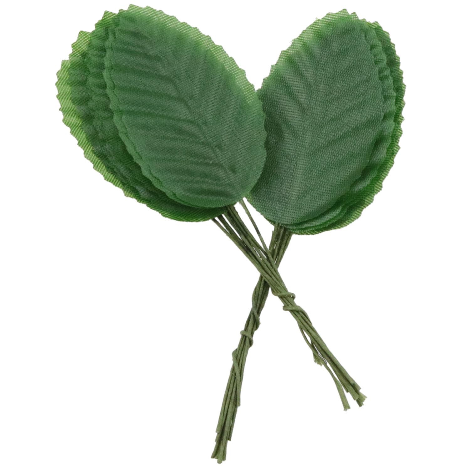 200PCS Artificial Silk Green Leaves 11cm Fake Faux Wired Single Leaf Green Ar…
