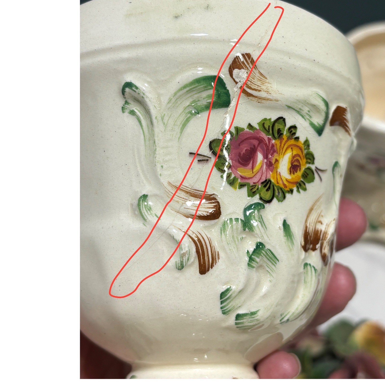Vintage Capodimonte Italy Porcelain Lidded Urns Floral Bouquet Roses Set of 2