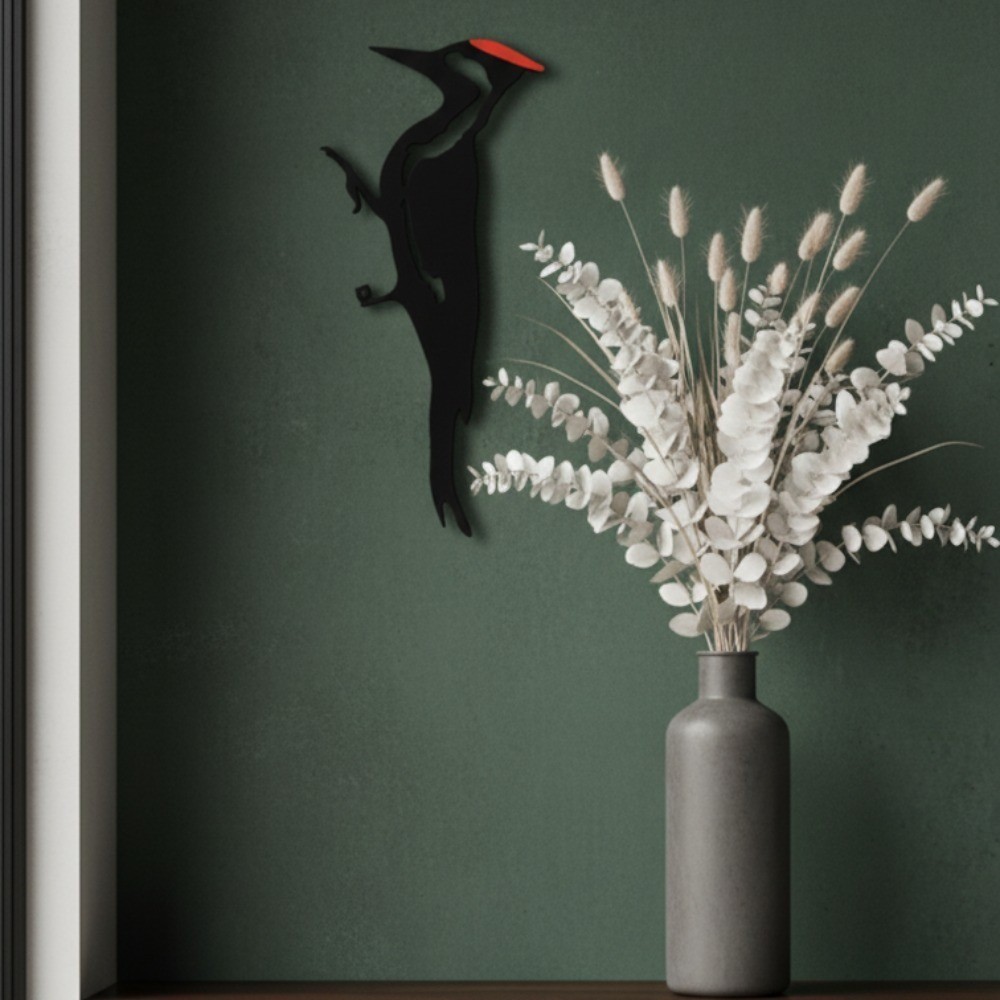 Handmade Metal Woodpecker Wall Art Rustproof Indoor Farmhouse Garden Decor