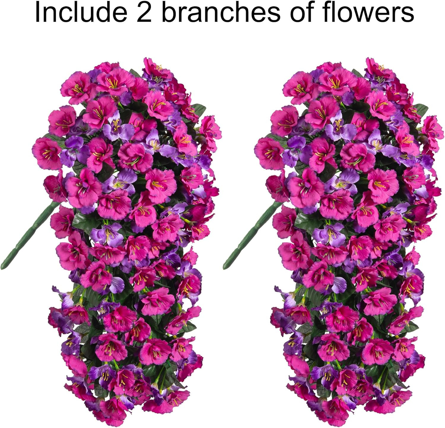 Fake Hibiscus Artificial Hanging Flowers Plants for Outdoors Decoration, 2Pcs Si