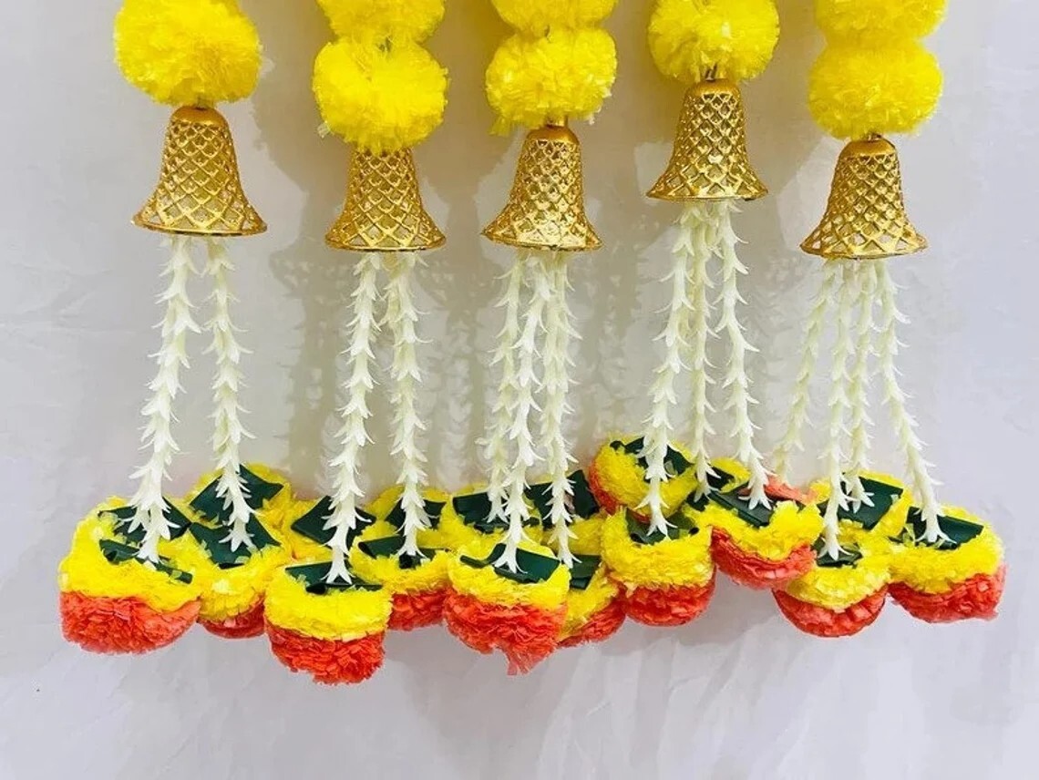 Artificial Flower Garlands, Jumka & Toran For Indian Festival Navratri & Diwali