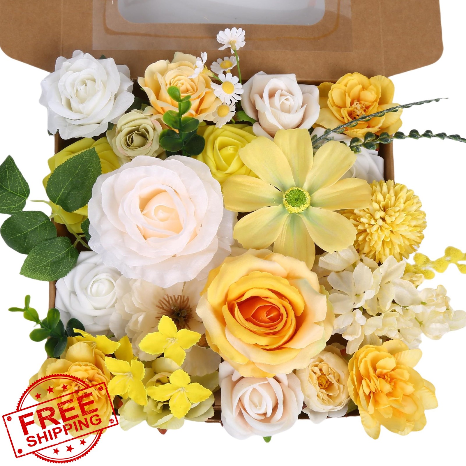 LITOYNAN Yellow Silk Roses Bulk Stems