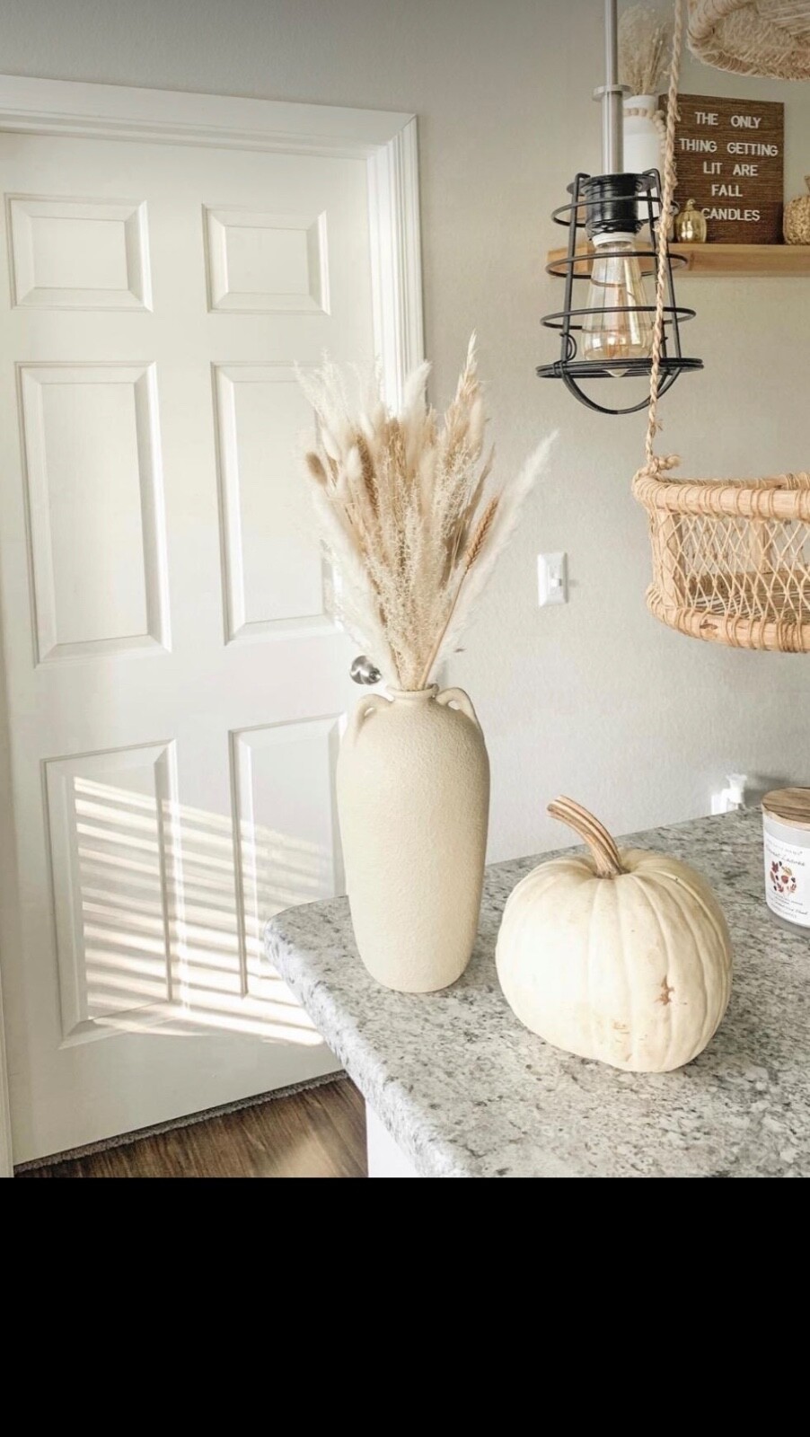 Artificial Pampas in a White Rounded Ceramic Vase – 14″ by Better Homes & Garden