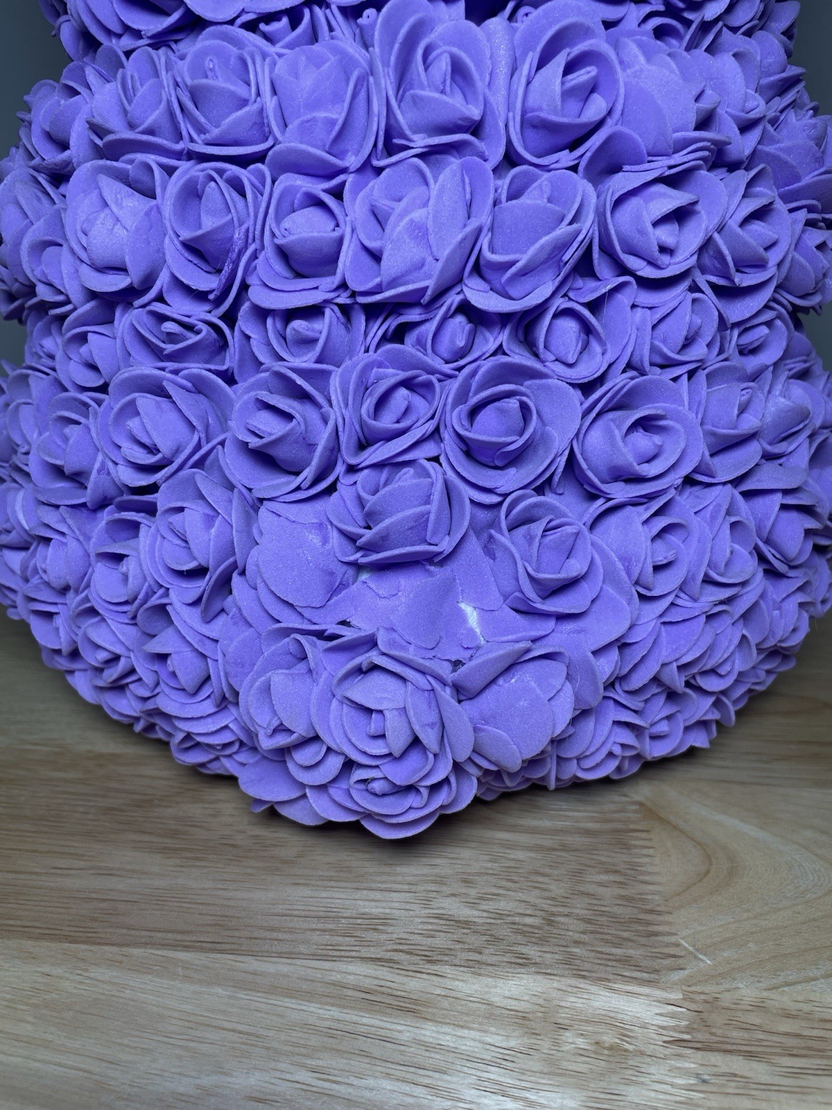 Birthday Gift Rose Bear 14” Purple With Red Heart Forever Rose Teddy Bear!