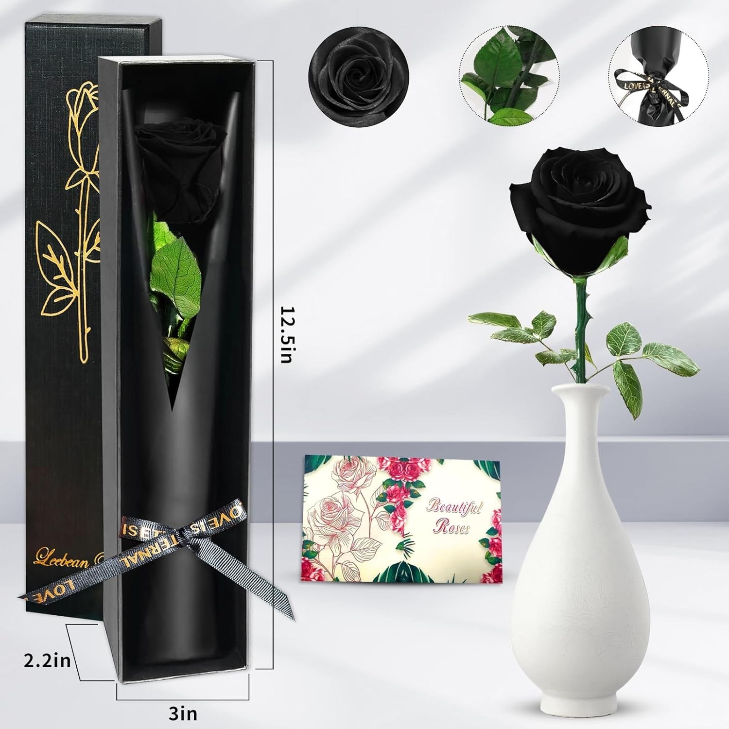 Black Preserved Roses for Delivery – Single Flower Gifts for Her