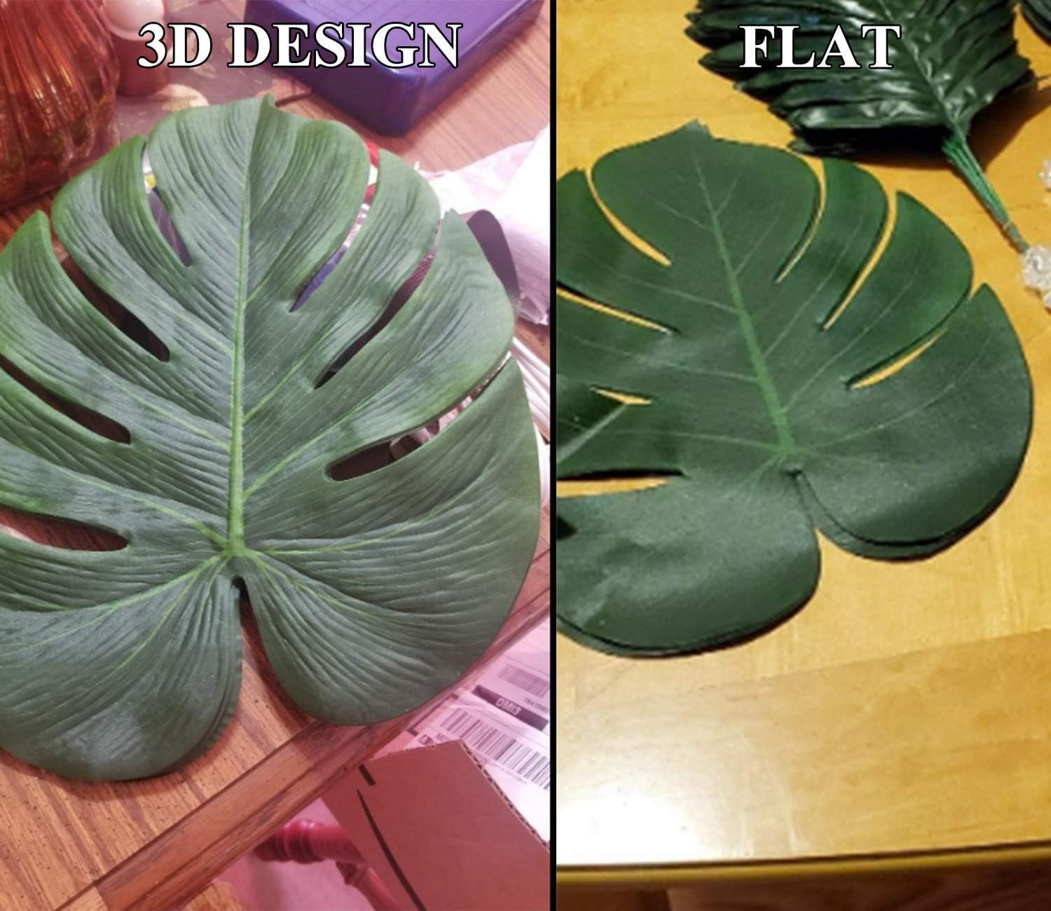 24 Pcs Large Artificial Tropical Palm Leaves for Luau Party Jungle Decorations