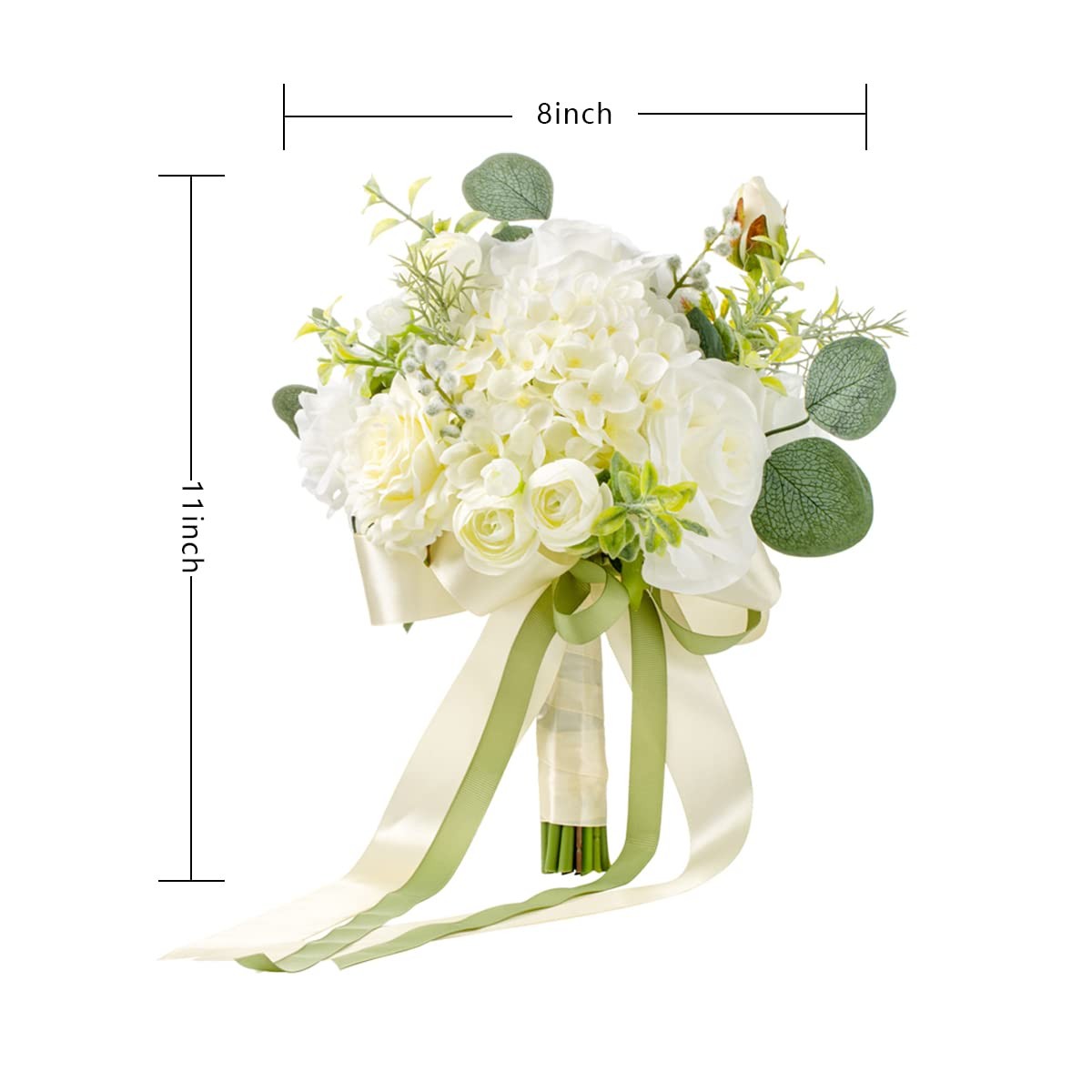 Wedding Bridal Bouquet Bridesmaid Artificial White Rose Church Home Decor