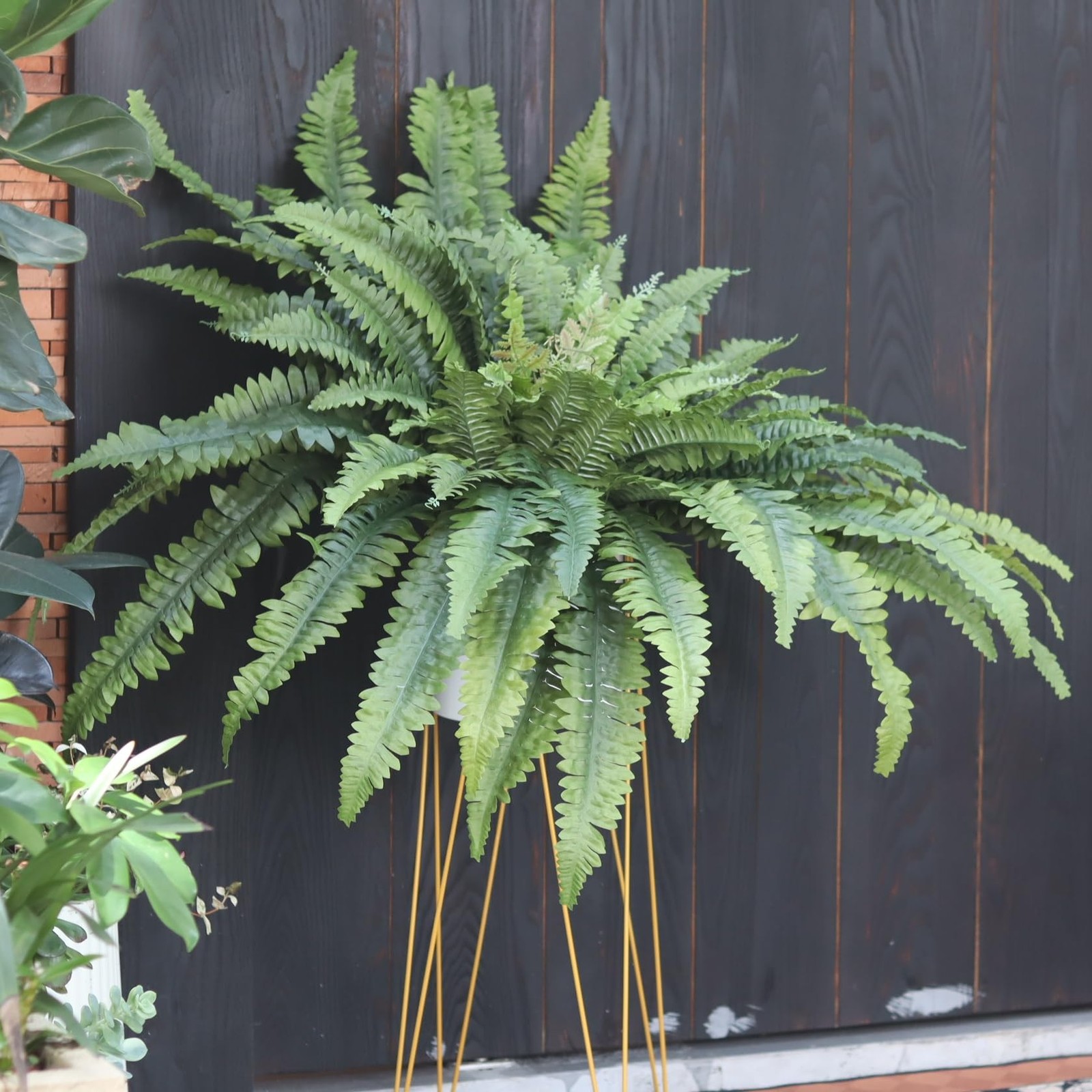 Artificial Ferns for Outdoors & Indoors, 50″ Large Fake Ferns with Fruitlet &…
