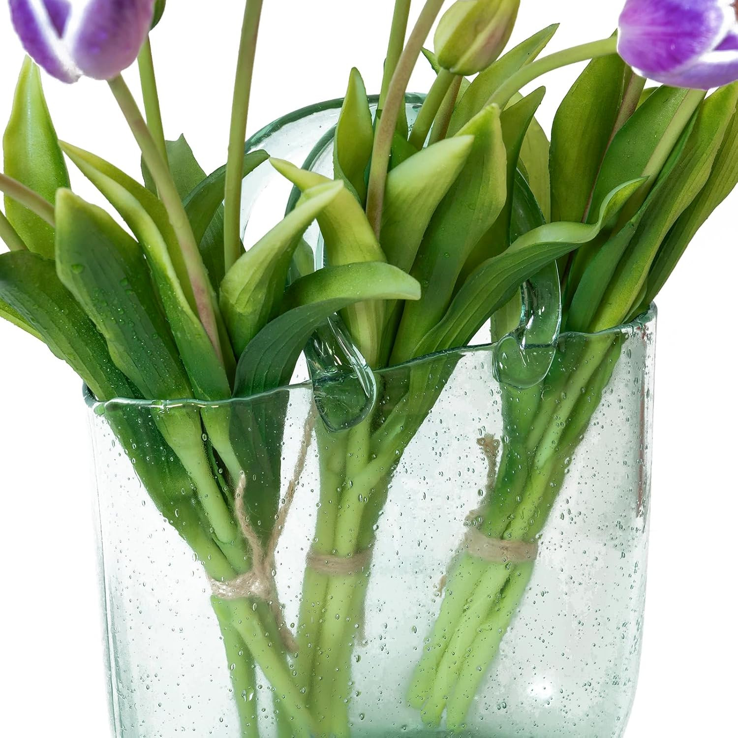 Artificial Tulips 15pcs Amethyst Soft Touch Latex Bouquet – Wedding Party Home