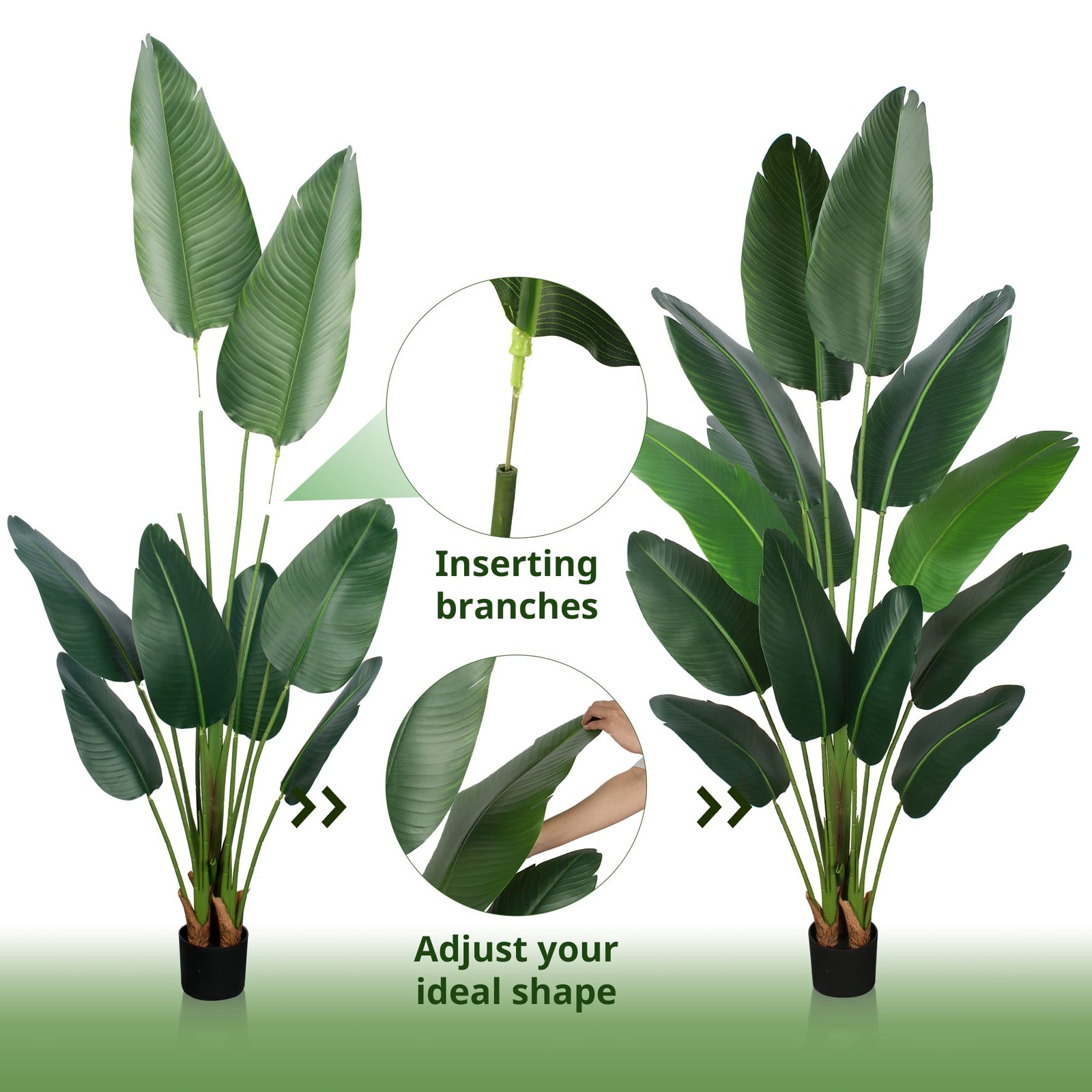Artificial Bird of Paradise Plant 6 Ft Tall Fake Banana Leaf Plant for Indoor…