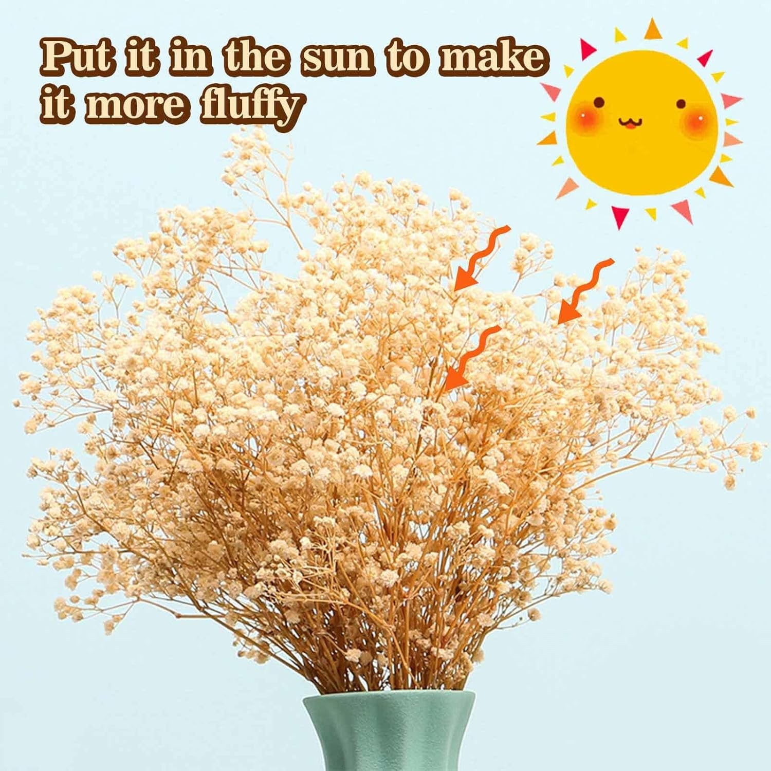 Dried Babys Breath Flowers Bouquet-17 Inch 2500+ Ivory White Dry Flowers,Natural