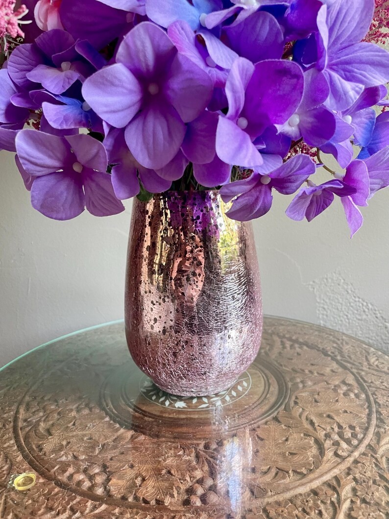 Large Pink & Purple Floral Arrangement: Shabby Chic Home Decor Table Centerpiece
