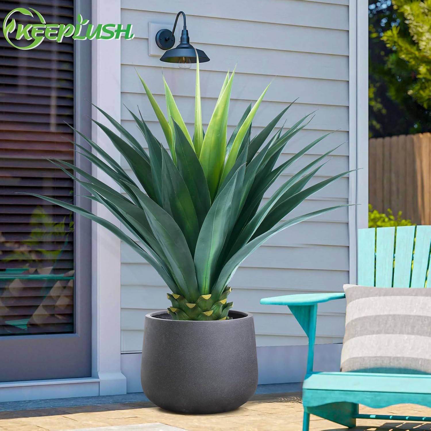 3.5Ft Faux Agave Plant in Black Pot – Perfect for Home, Office & Patio Decor