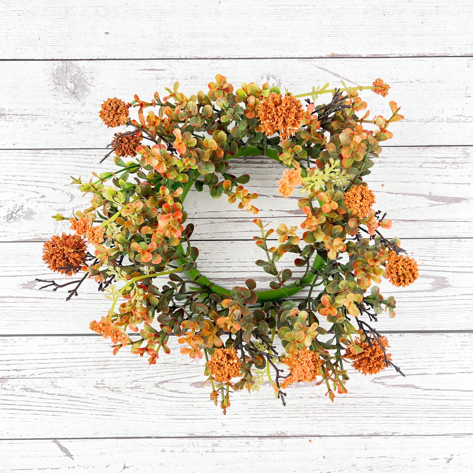 Fall Pincushion Candle Ring / Wreath 4.5″ Inner Autumn Fall