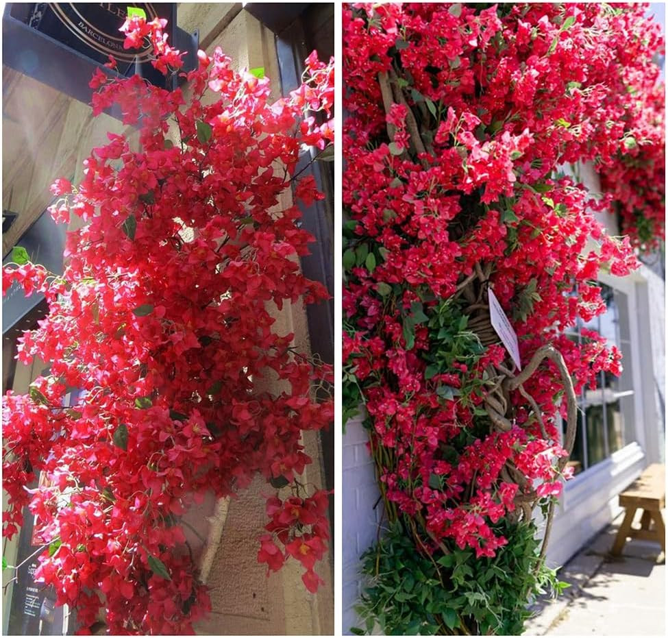 Fuchsia 80-Pack Silk Bougainvillea Stems for Weddings & Events – 45 Inches