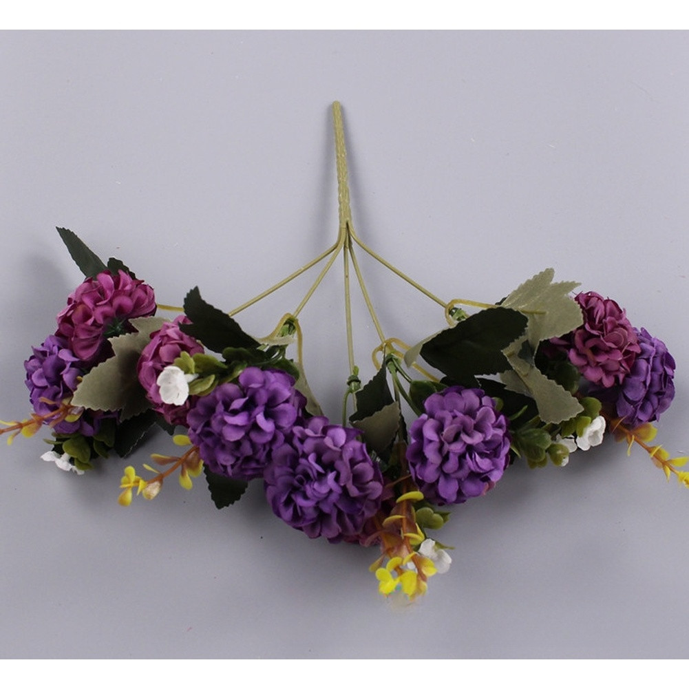 10 Head Artificial Silk Flowers Bouquet for Wedding Home Decor