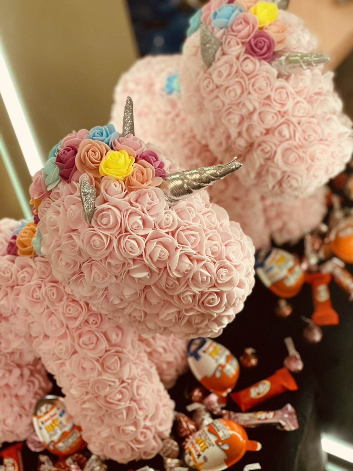 Rose Unicorn Flower Pony Valentine’s Day for Girls and Centerpieces Two Pieces