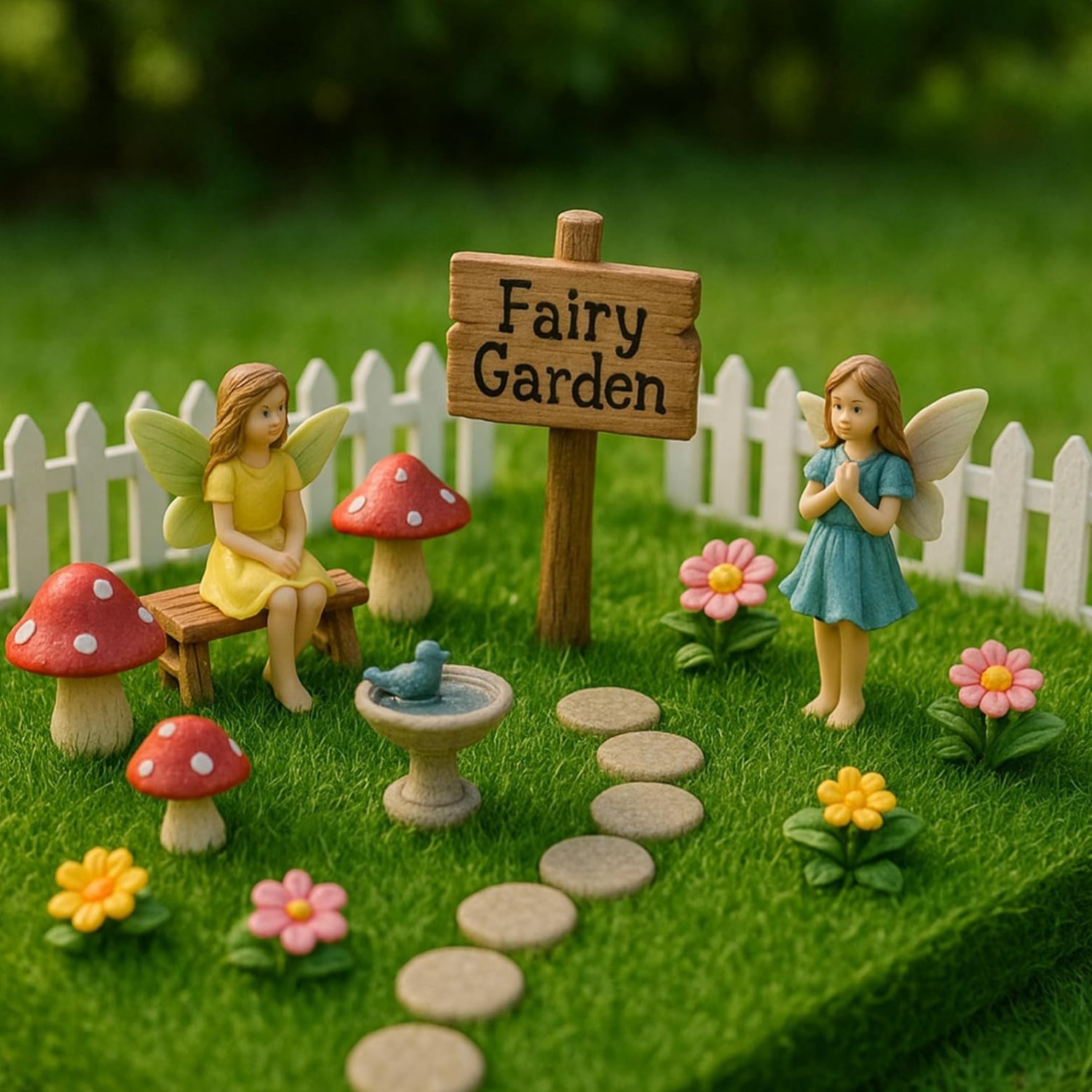 4 Packs Fake Grass Decor for Crafts, 6″ x 6″ Fairy Artificial Moss for Miniat…