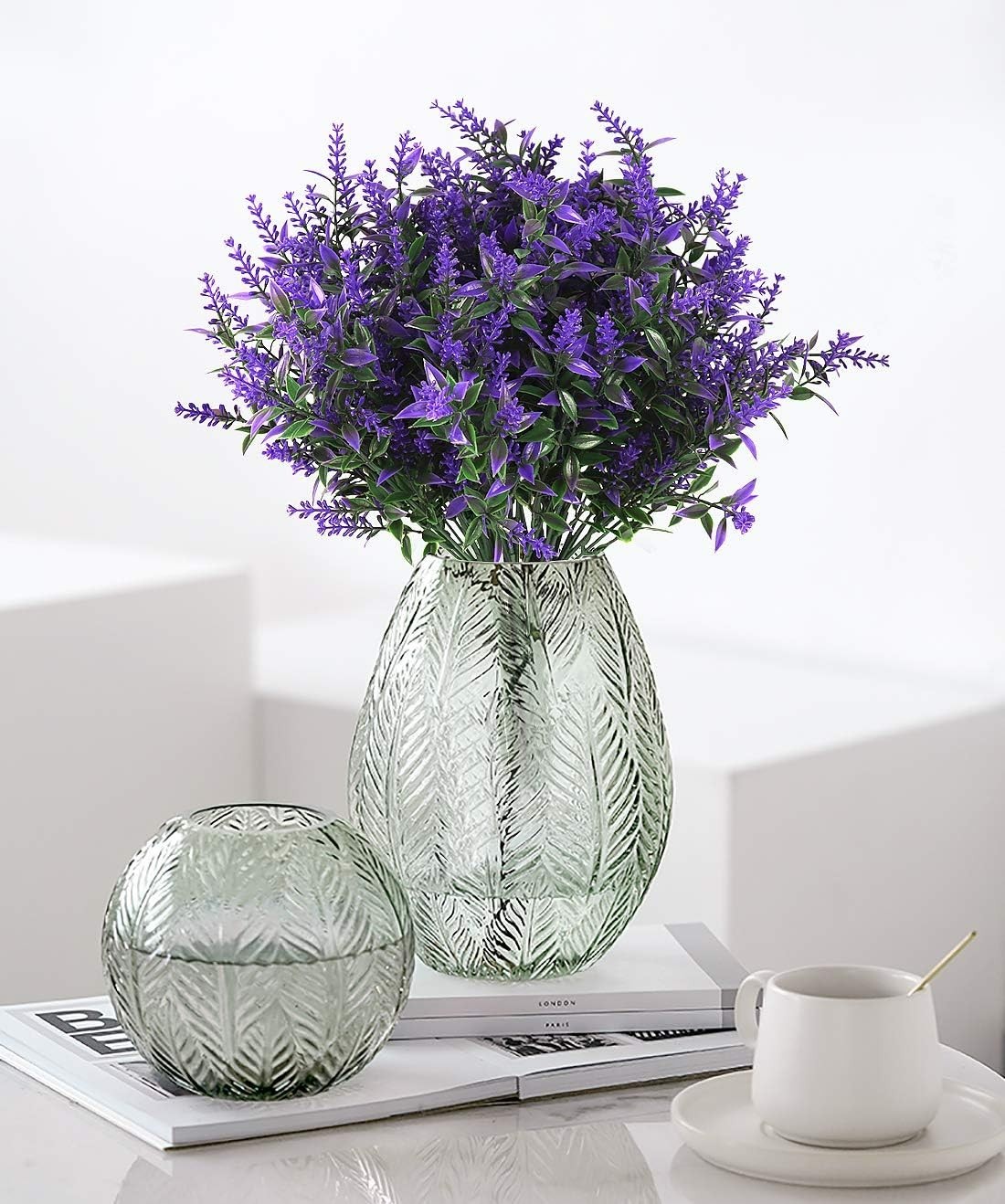 Vibrant Purple Lavender Fake Shrubs – 8 Bundles for Weddings & Everyday Decor