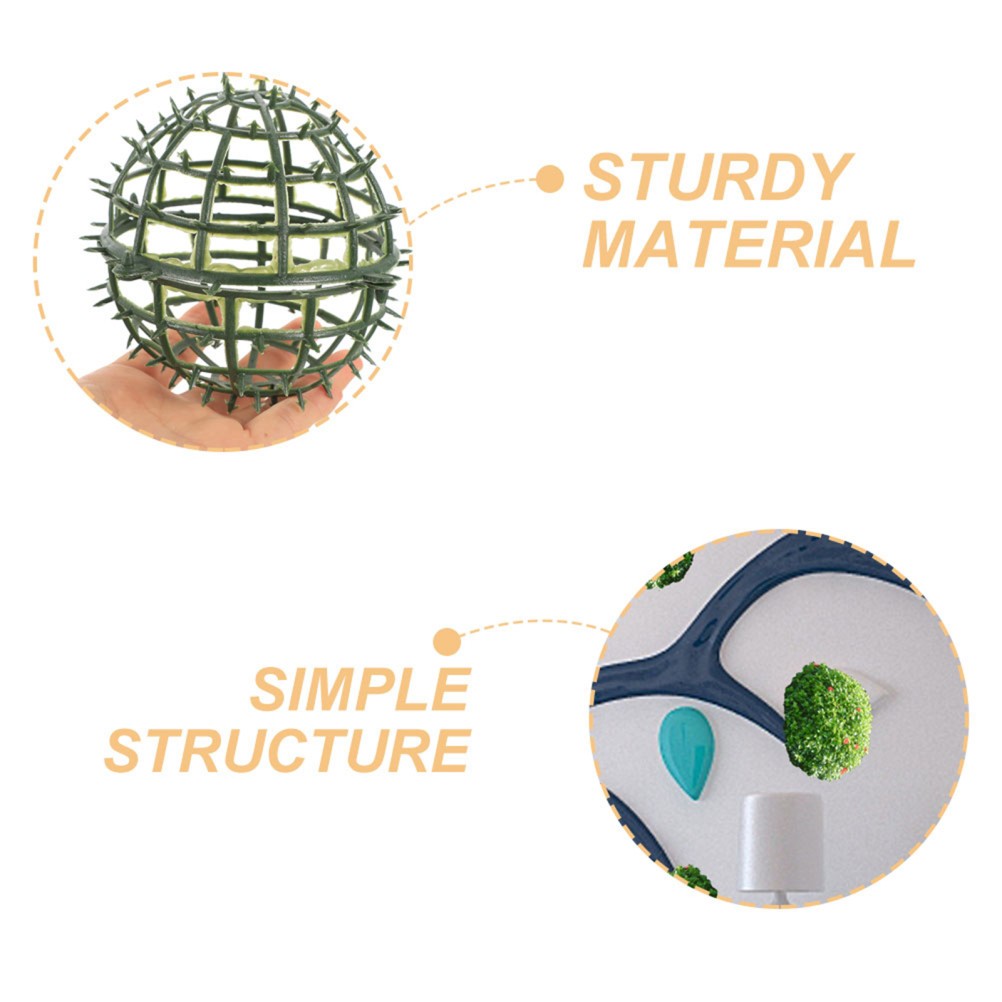 8Pcs Reusable Plastic Topiary Ball Support Cage Green for Flower Display