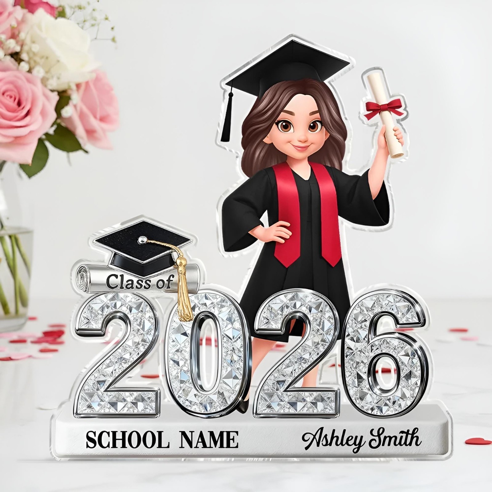 Personalized Graduation Acrylic Plaque, Class of 2026 Keepsake, Custom Senior