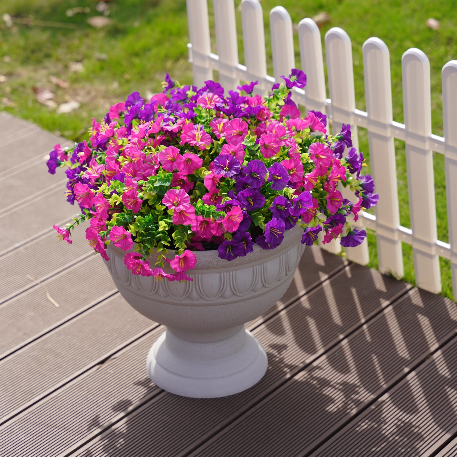 Artificial Silk Outdoor Plants Flowers for Summer Outside Decoration 12 Bundl…